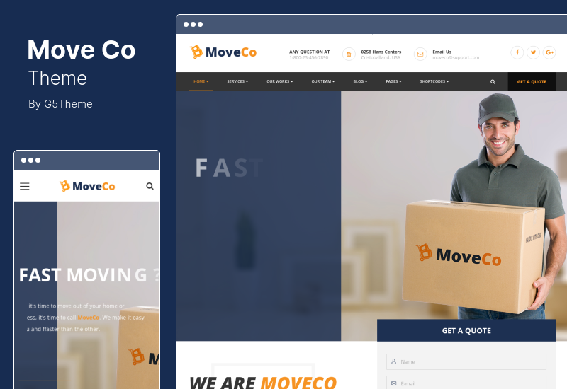 Tema MoveCo - Tema WordPress Perusahaan Logistik