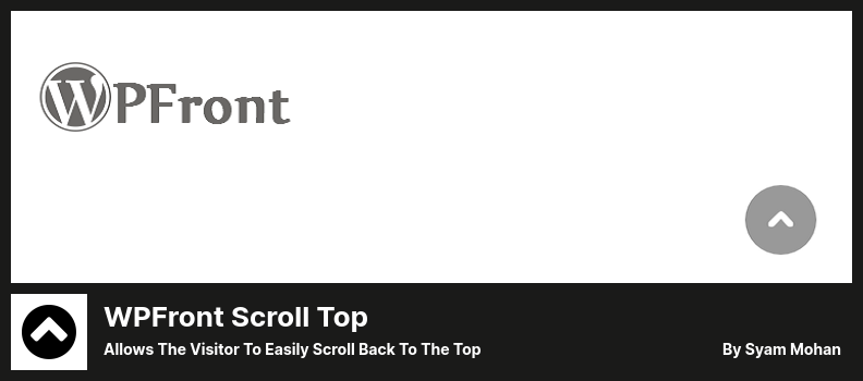 WPFront Scroll Top 플러그인 - 방문자가 맨 위로 쉽게 스크롤할 수 있습니다.