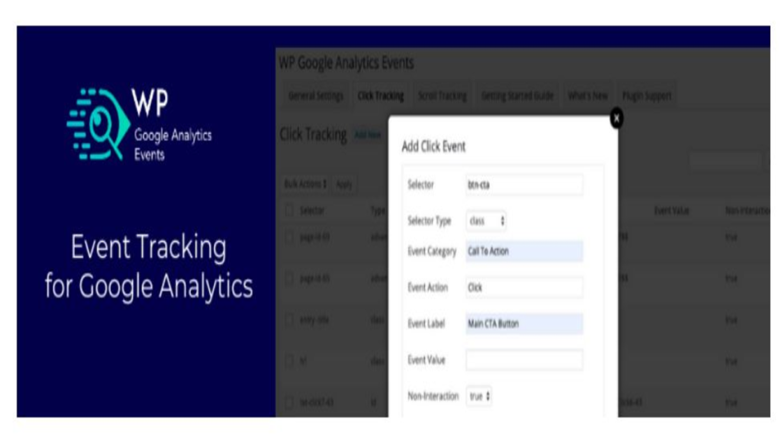 ปลั๊กอิน WP Google Analytics เหตุการณ์