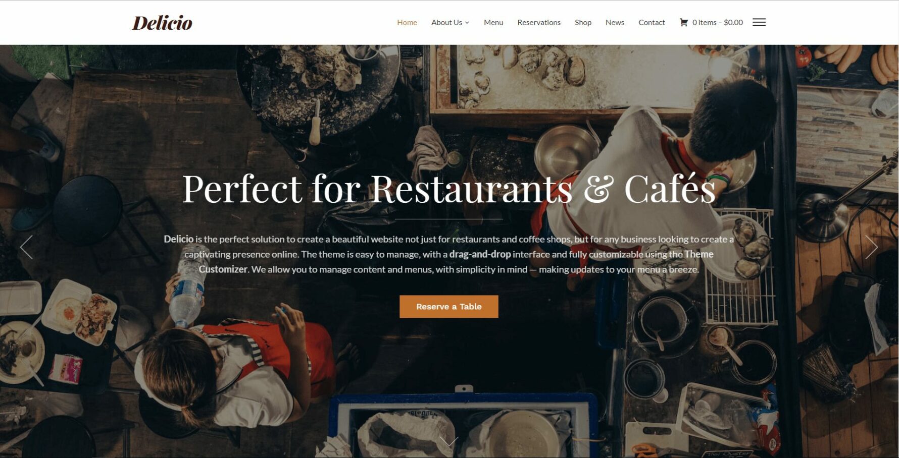 delicio wordpress 餐厅主题