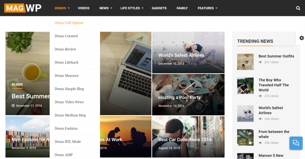 magie 최고의 WordPress 블로그 테마