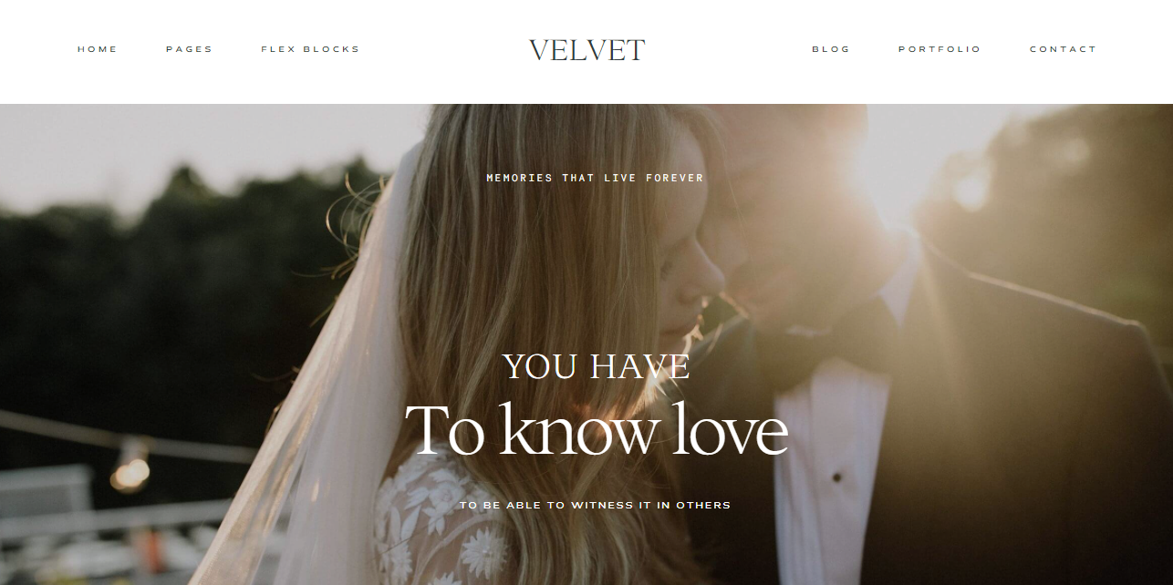 terciopelo un tema de wordpress para fotografía de bodas y eventos