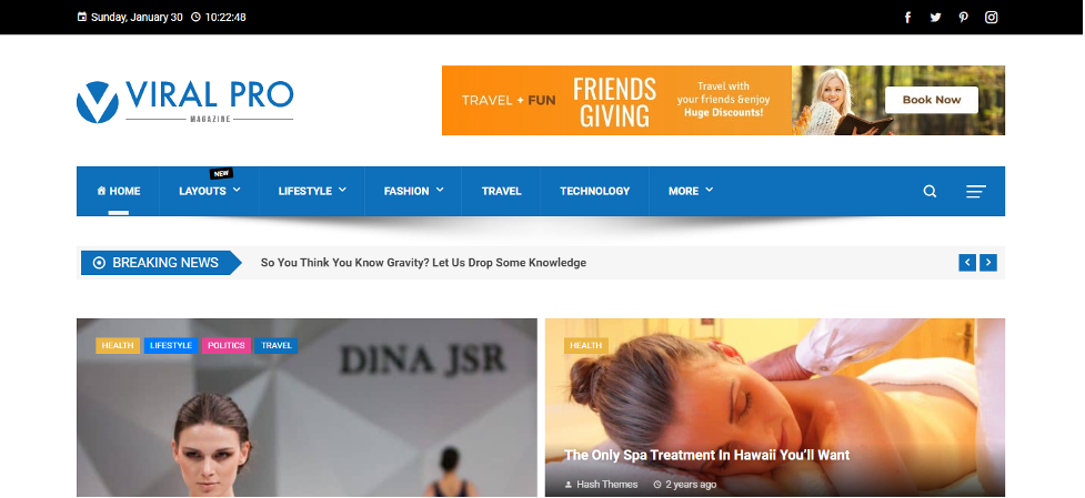 Tema WordPress Majalah Berita Serbaguna Viral Pro