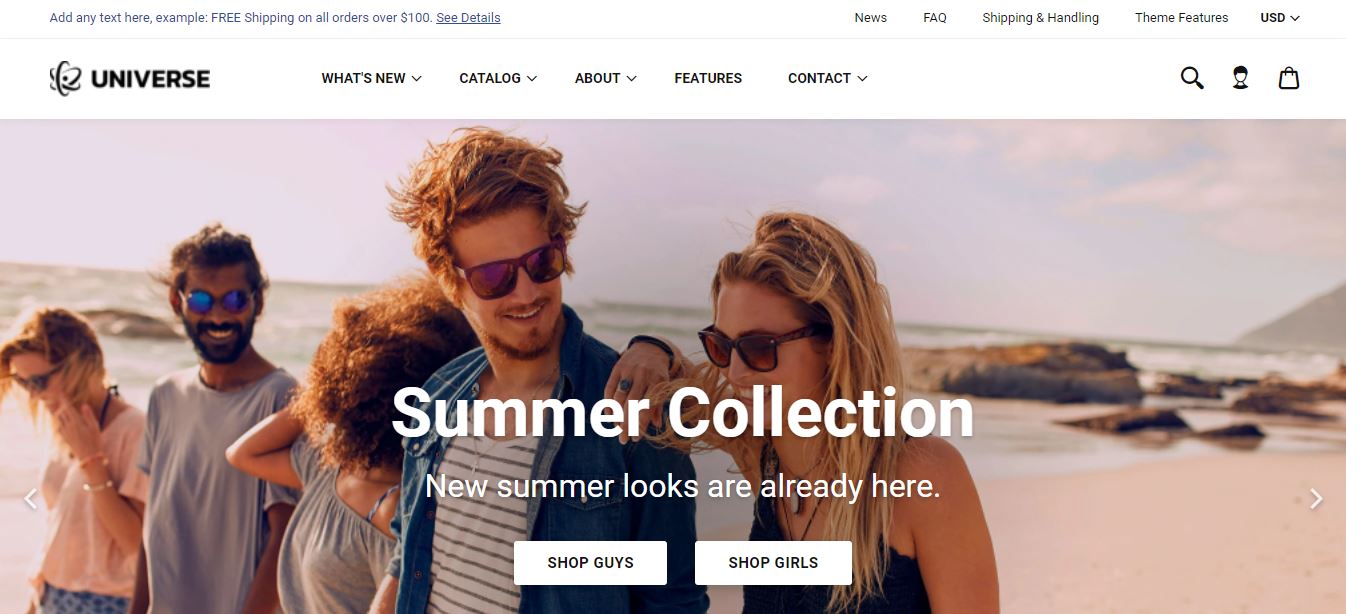 우주 Shopify 테마