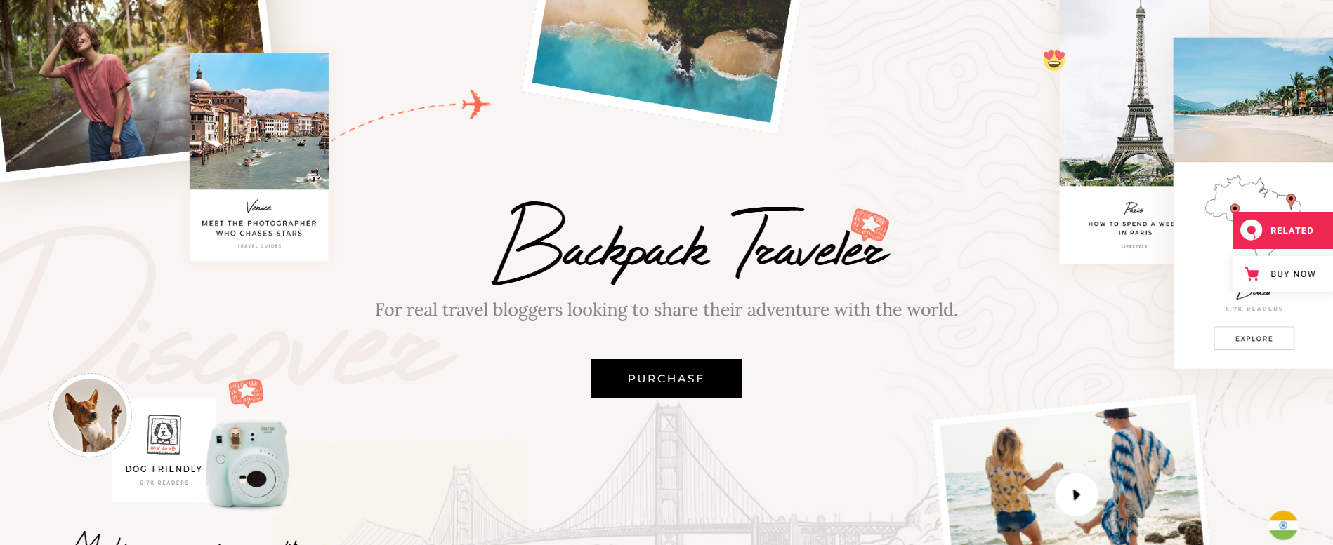バックパック旅行者のニッチと旅行者のための素敵なワードプレスのテーマ
