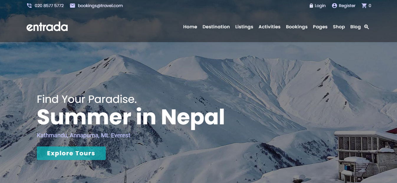 entrada 旅行 wordpress 主题