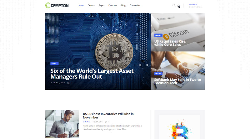 5+ ธีม WordPress NFT ยอดนิยม 7 Crypton WordPress Theme