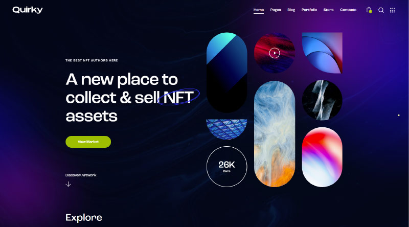 5 อันดับสูงสุด NFT WordPress Themes 5 Quirky WordPress Theme
