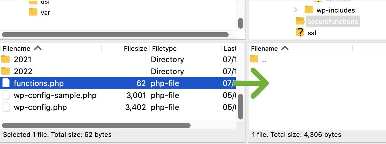 อัพโหลดไฟล์ functions.php