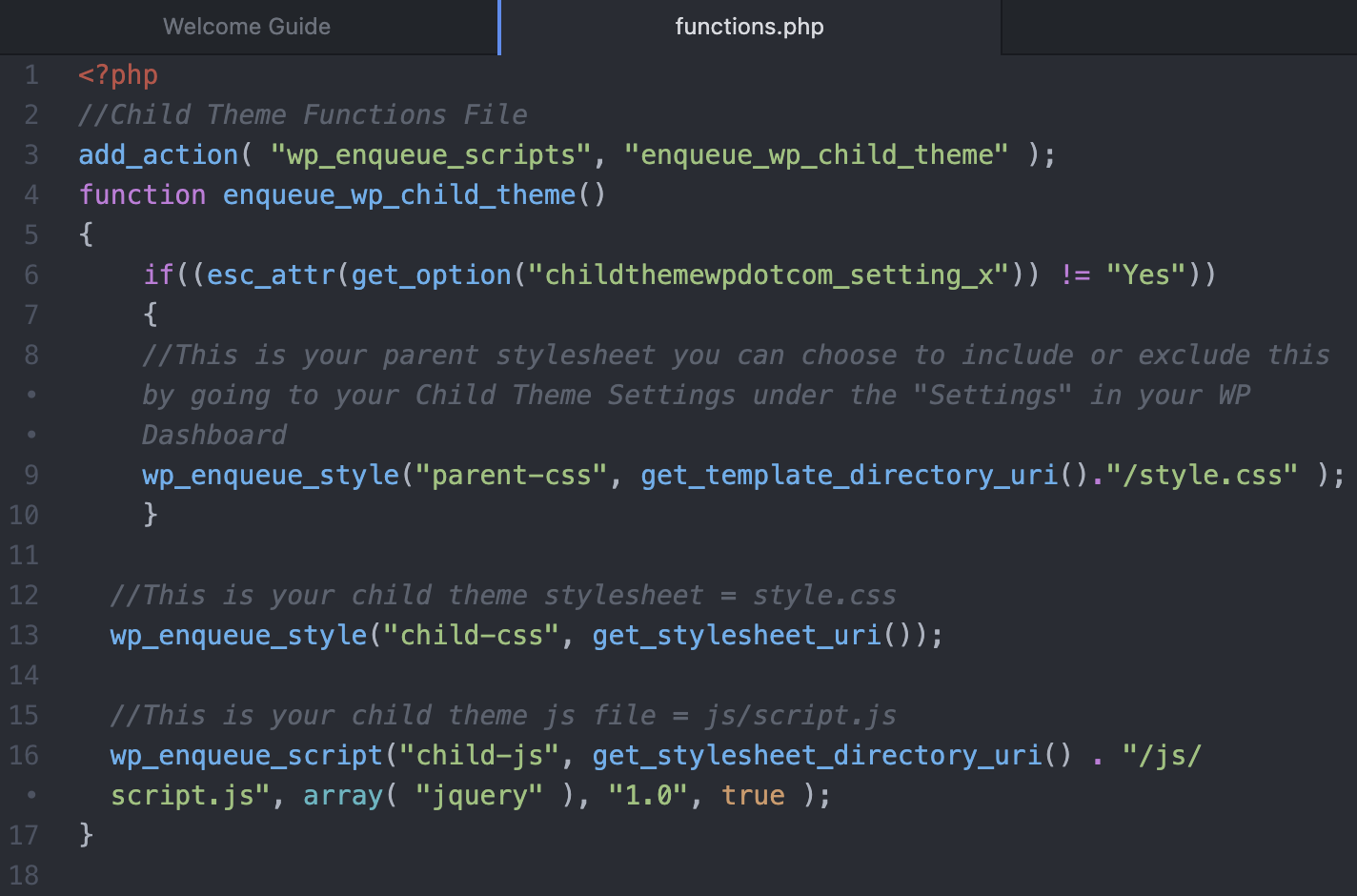 การแก้ไข functions.php ใน atom.io