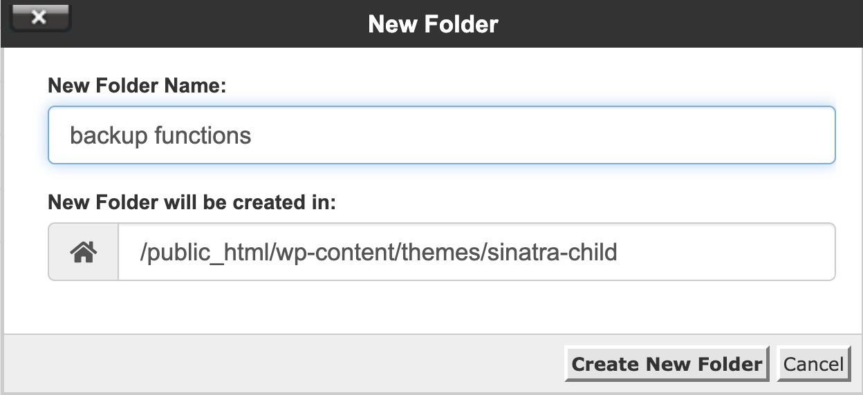 ทำการสำรอง cpanel ของไฟล์ functions.php