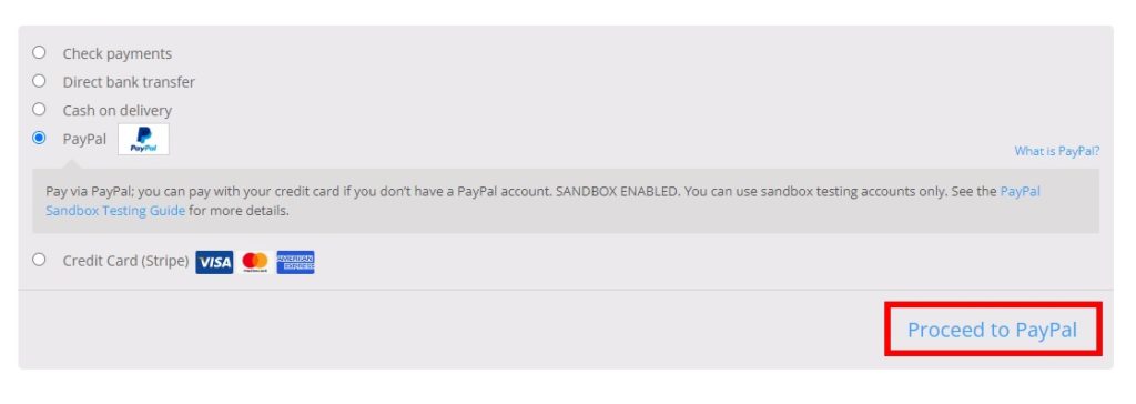 exemplu paypal schimbați butonul de comandă în woocommerce