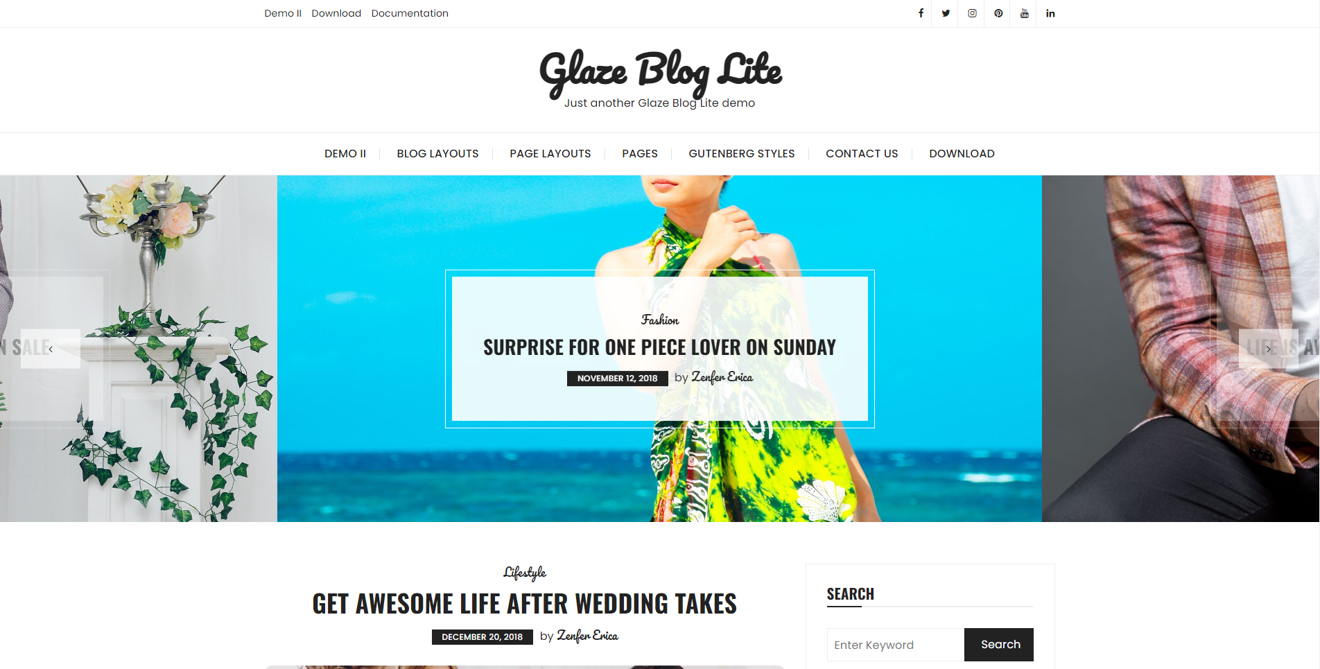 Glaze Blog Lite - 时尚 WordPress 主题
