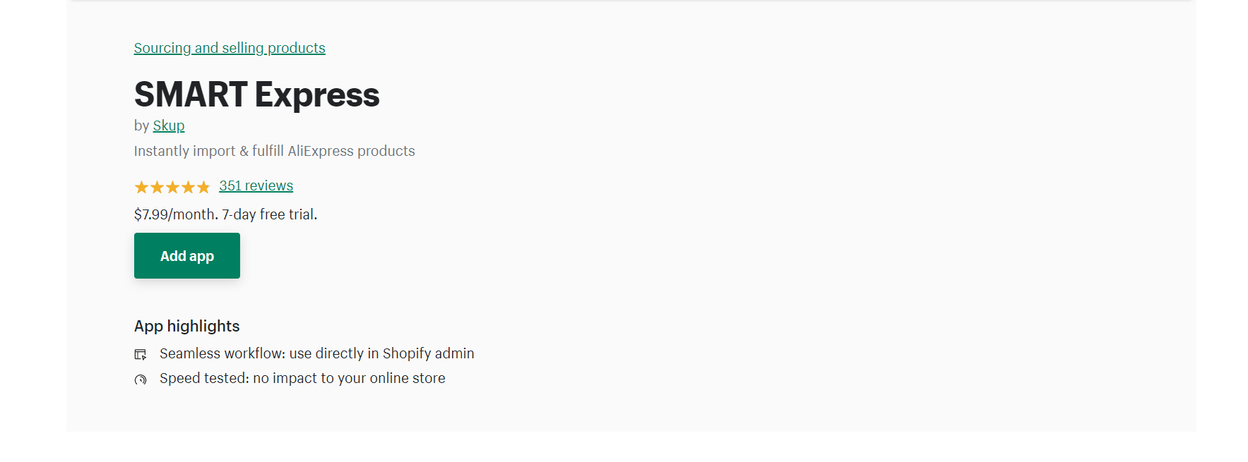 Aplicativos SMART Express-Shopify Dropshipping