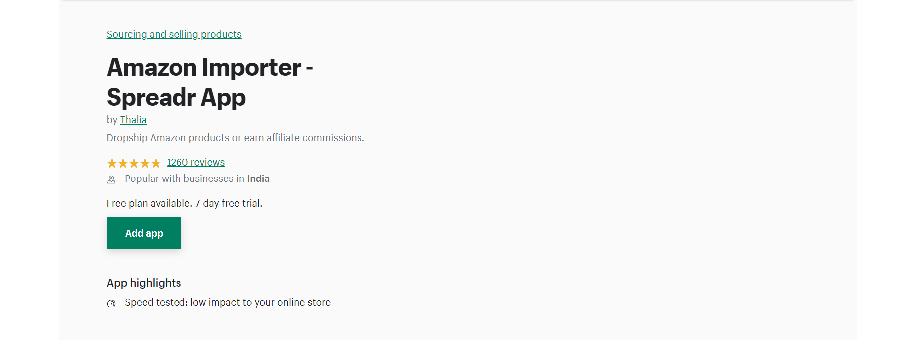 Amazon Importer-Spreadr - Apps de dropshipping da Shopify