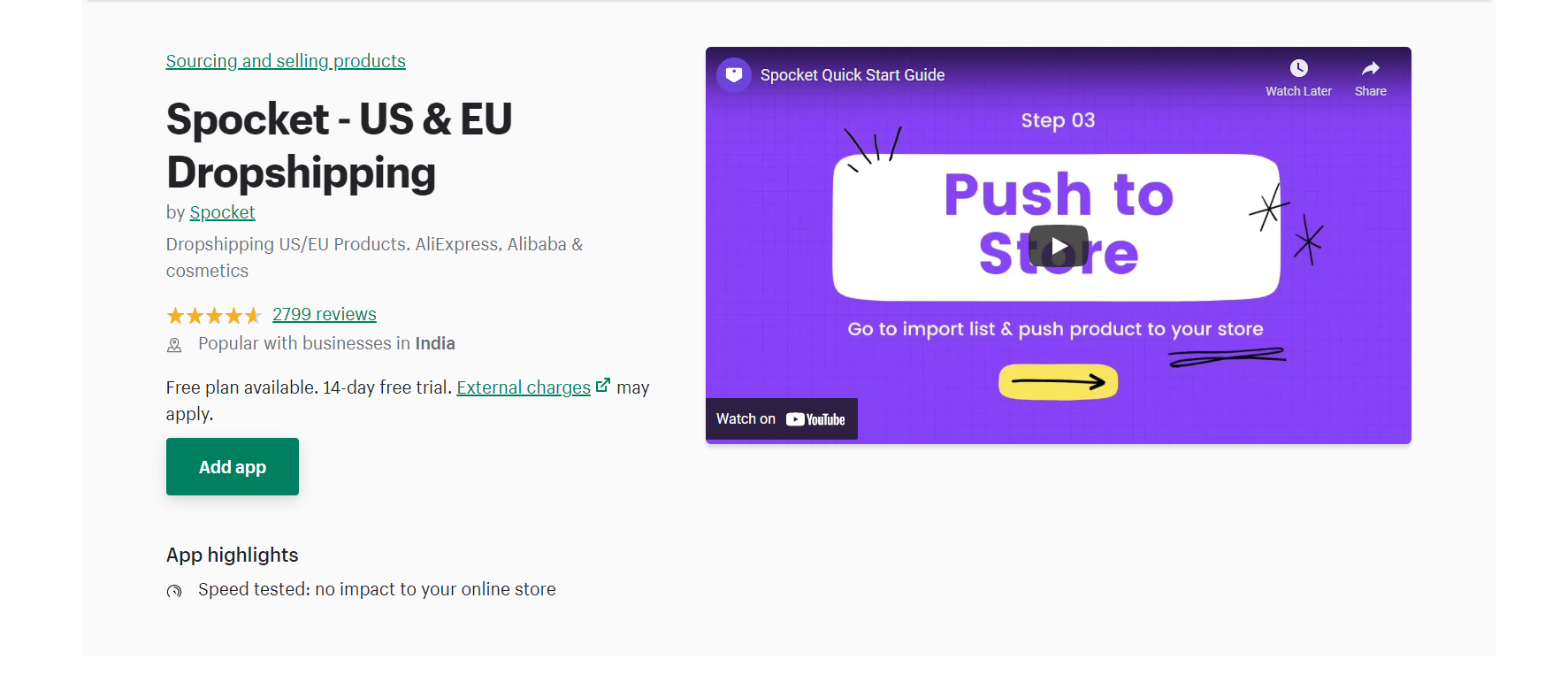 Aplicativos de Dropshipping Spocket-Shopify