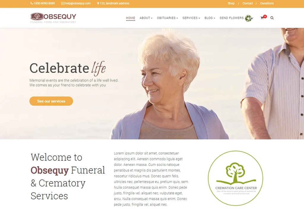 Obsequy | Tema WordPress Funeral Home