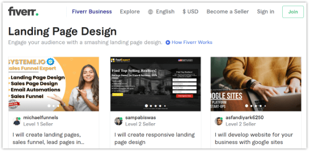 登陆页面,Fiverr