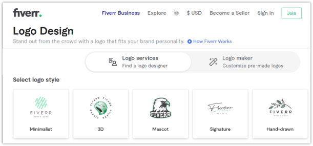 徽标工具,Fiverr