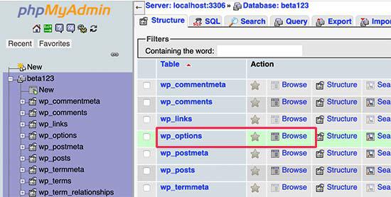 nonaktifkan plugin WordPress PHPMyAdmin