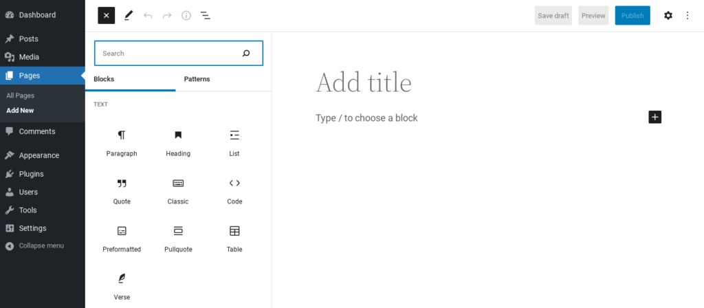 Editor blok Gutenberg