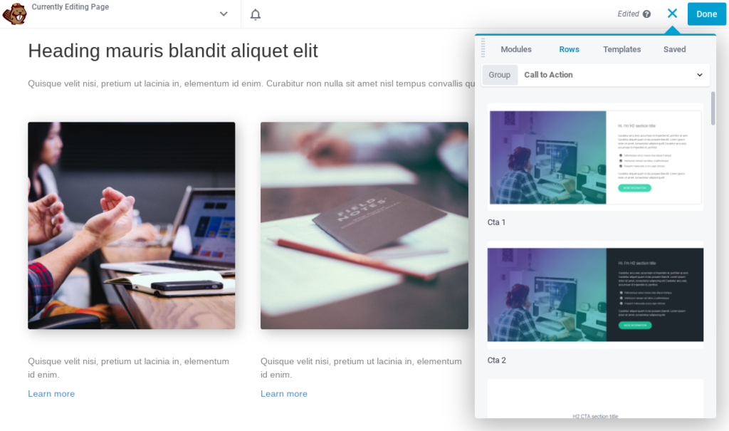 Menambahkan ajakan bertindak dengan Beaver Builder