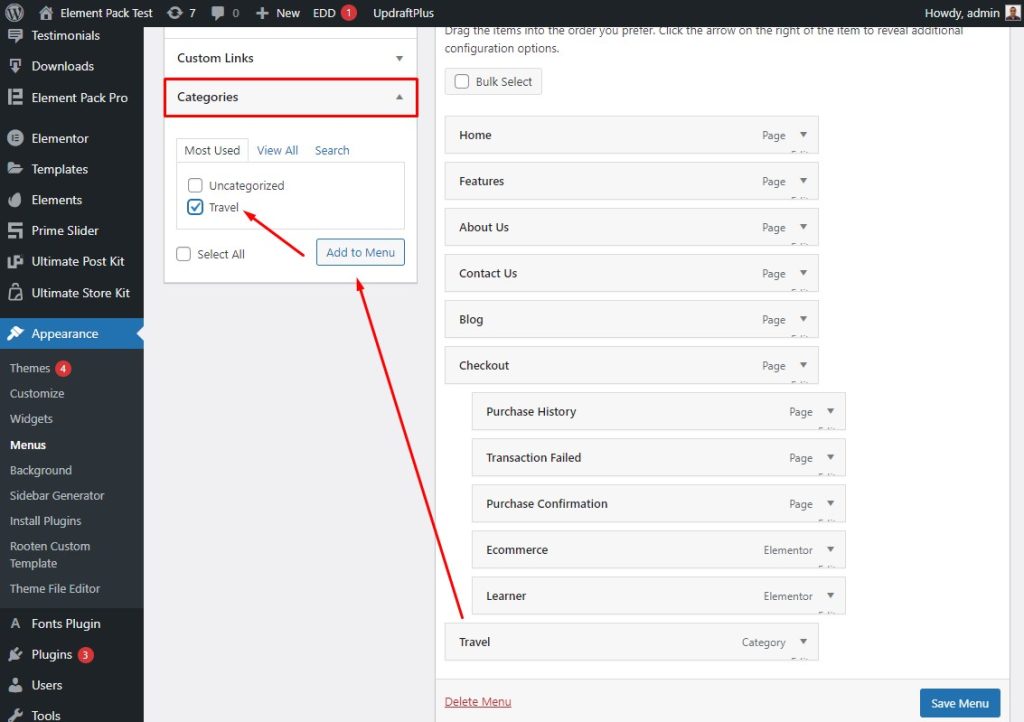 Come creare la migliore intestazione di navigazione per WordPress 8 add categories 1 - BdThemes