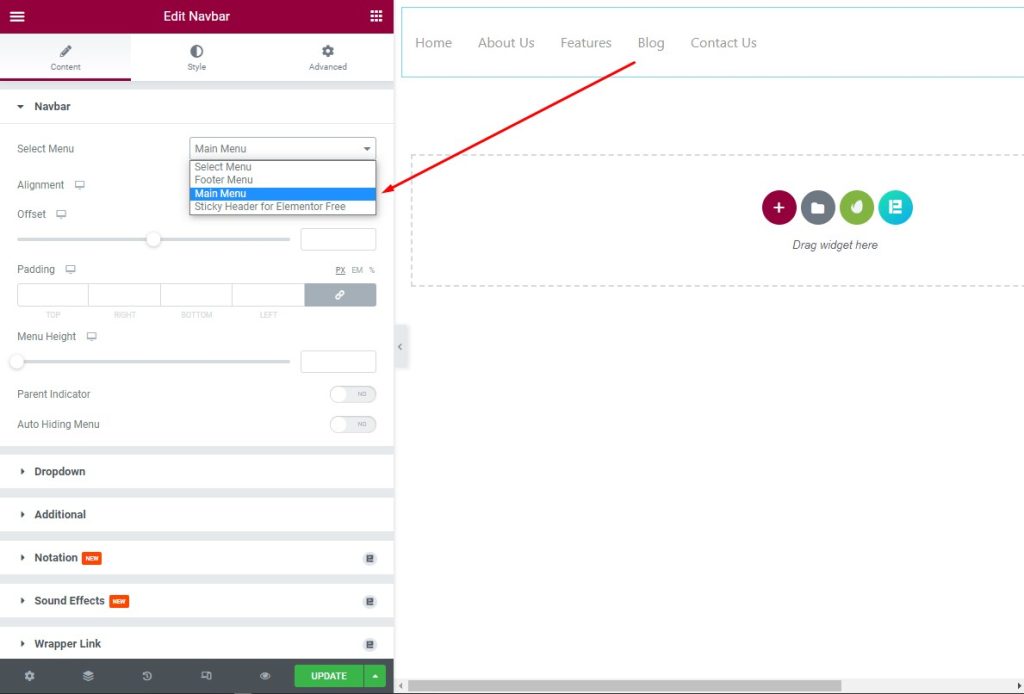 Come creare la migliore intestazione di navigazione per WordPress 12 call the navigation header in elementor with nav bar widget 2 - BdThemes
