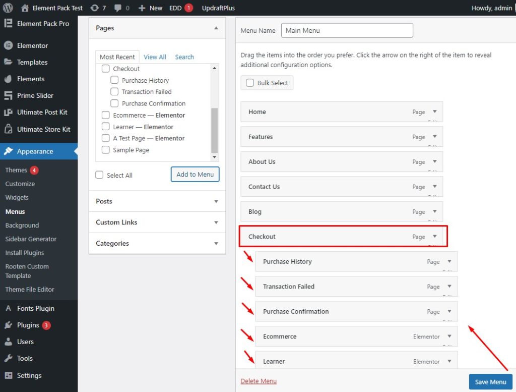 Come creare la migliore intestazione di navigazione per WordPress 6 add drop down menus to the primary header 1 - BdThemes