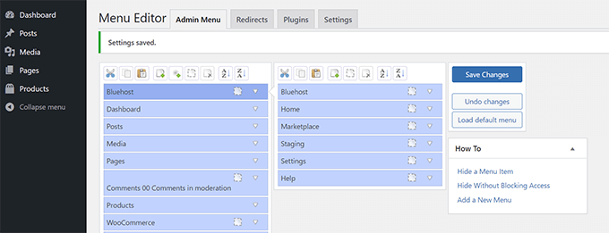 Menu admin tersembunyi Hidden admin menus