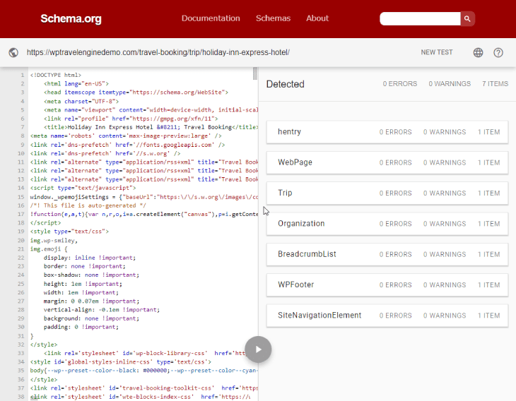Validator Markup Skema Mesin Perjalanan WP