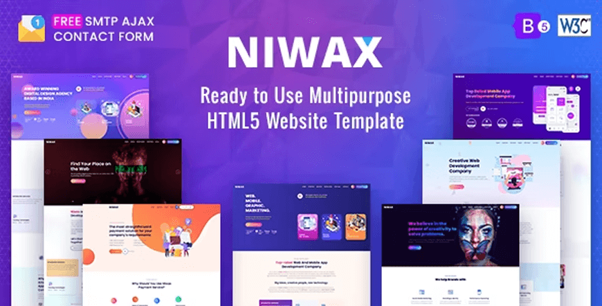 Niwax - modelo de site de agência criativa multiuso