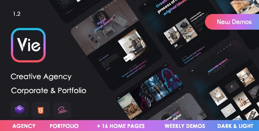 Vie - modelo de site de agência criativa