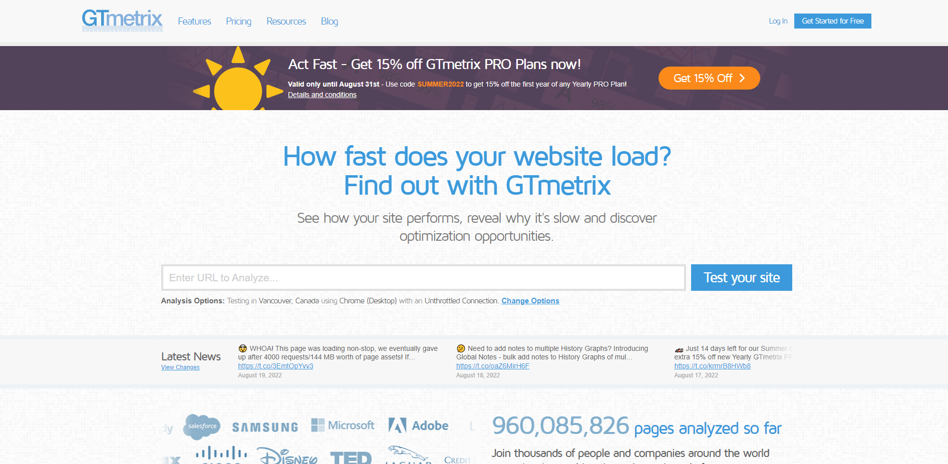 GTmetrix - Tes Kecepatan Situs Web
