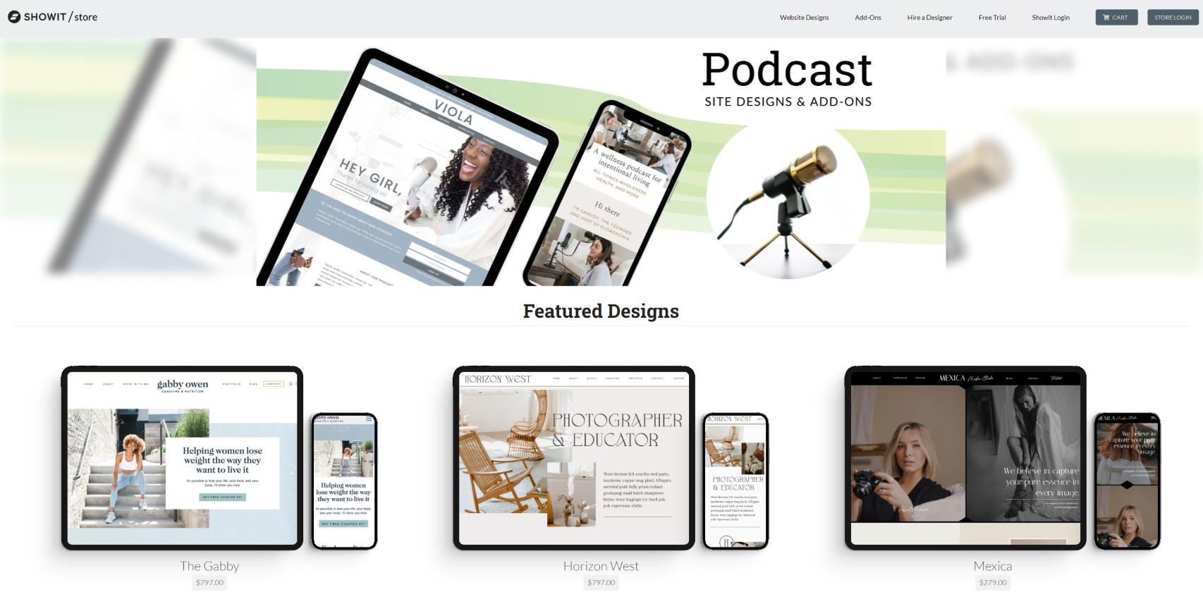 Showit Premium Themes - Mahal
