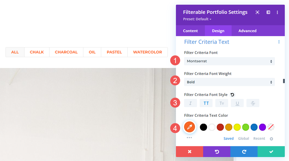 Como estilizar um item de portfólio de layout de largura total