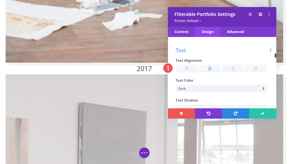 Como estilizar um item de portfólio de layout de largura total