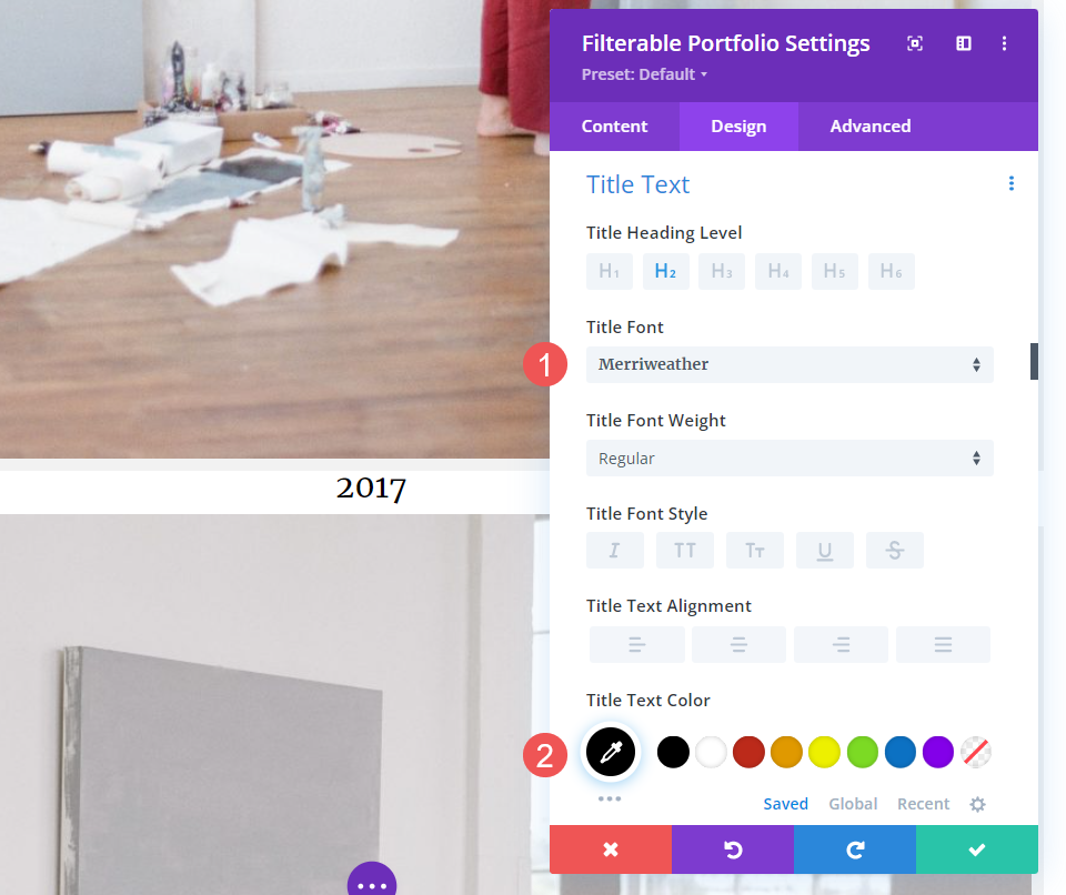 Como estilizar um item de portfólio de layout de largura total