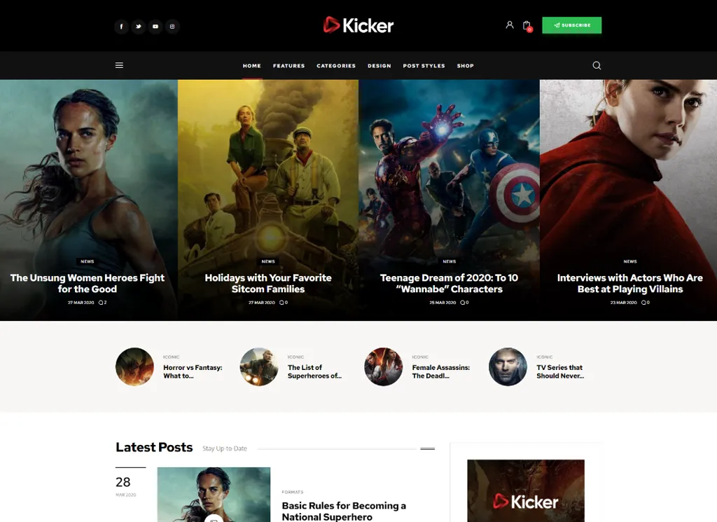 Kicker - Tema WordPress Multipurpose Blog Magazine