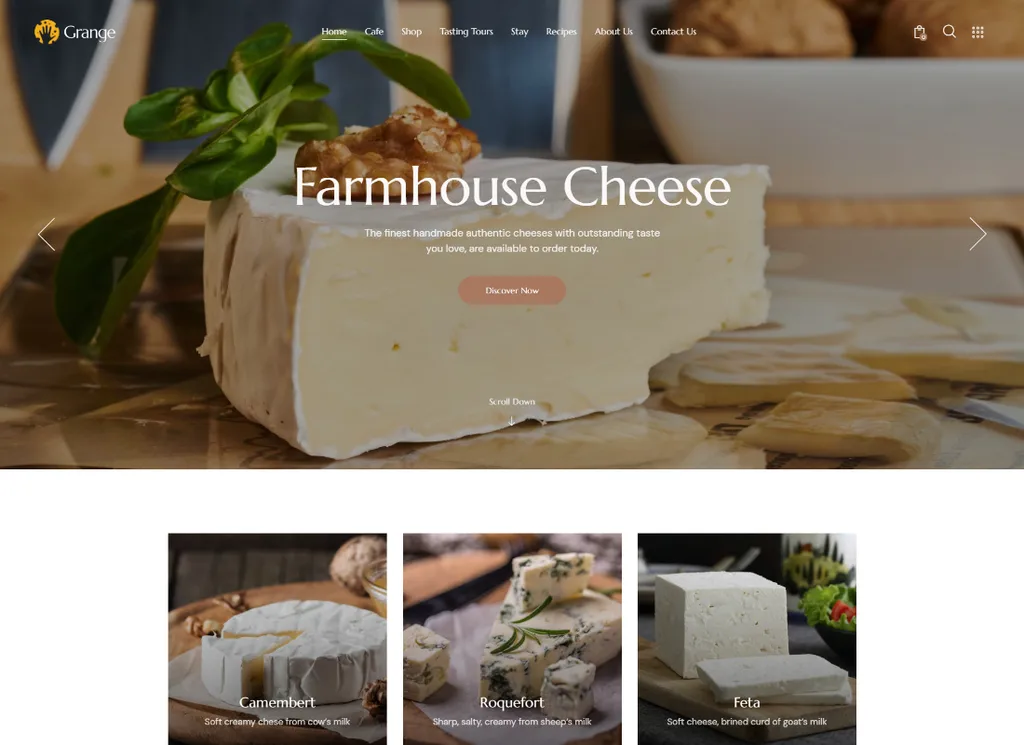 Grange | Farm, Basar & Lebensmittelmarkt WordPress Theme