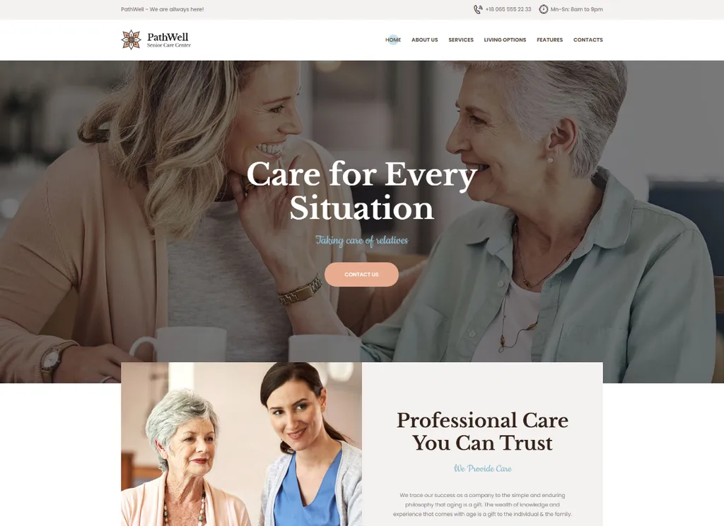 PathWell | Ein WordPress-Thema für Seniorenkrankenhäuser