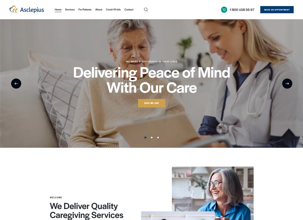 Asklepios | WordPress-Thema für Ärzte, Medizin und Gesundheitswesen