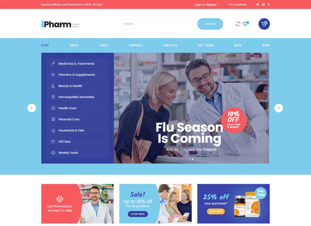 IPharm | WordPress-Theme für Online-Apotheken und Medizin