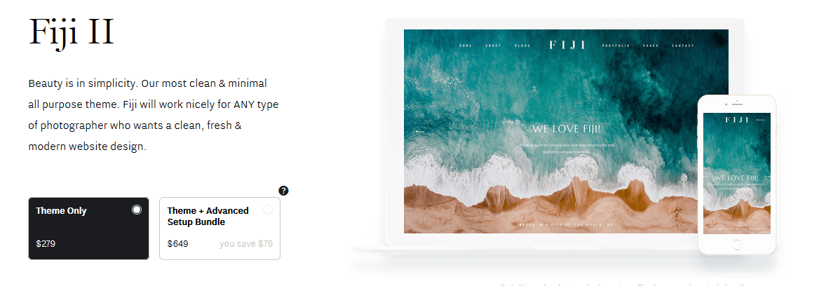 ธีม WordPress การถ่ายภาพฟิจิ