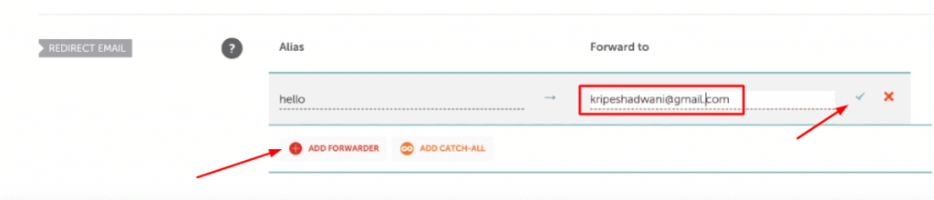 Namecheap Forwarder hinzufügen
