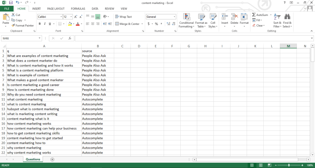 eksport frase do excel