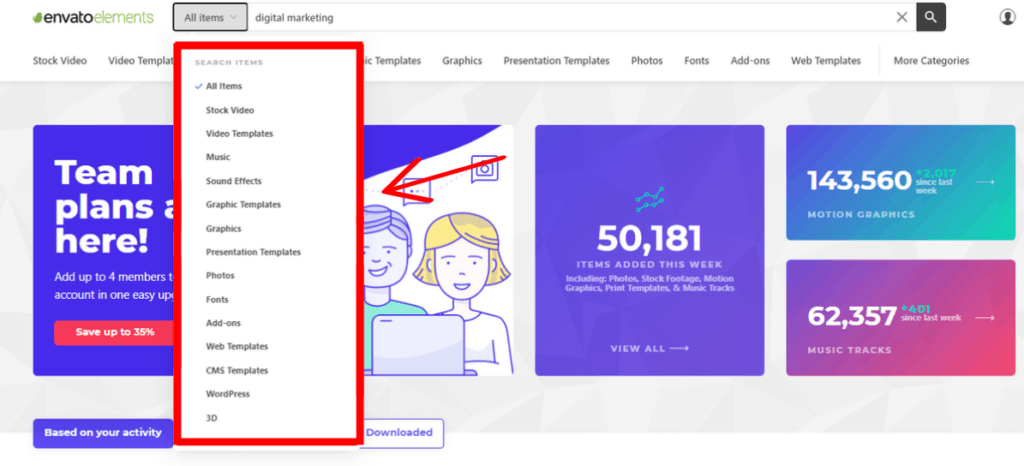 Envato Elementsからのダウンロード方法 Step 1