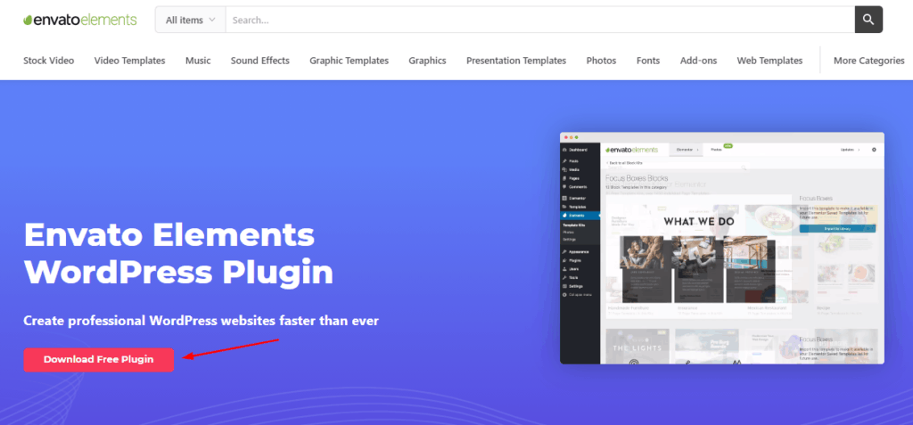 Envato Elements WordPress プラグイン