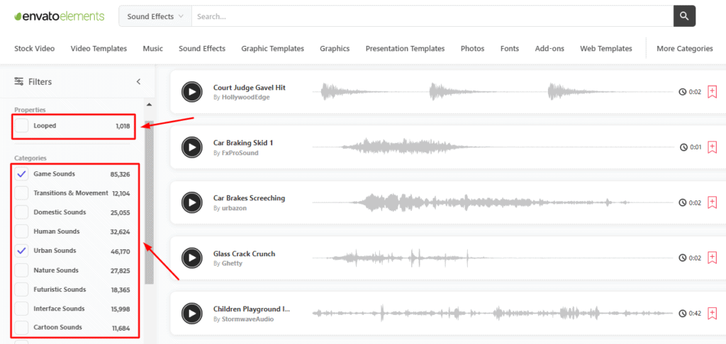 Envato Elementsの効果音