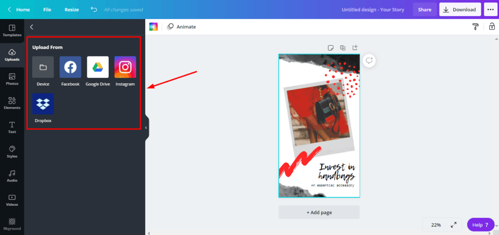 Canva Pro インポート オプション